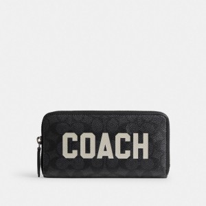 Men Coach Accordion In Signature Canvas With Graphic Large Wallets Black | PH_CH13459