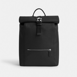 Men Coach Beck Roll Top Backpacks Black | PH_CH13057