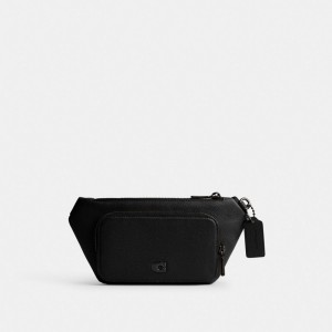 Men Coach Belt With Signature Canvas Interior Detail Belt Bags Black | PH_CH86625