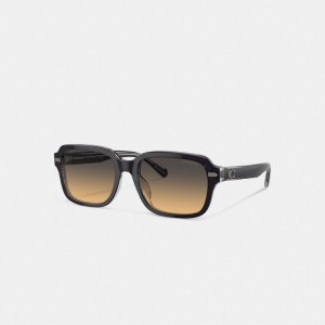 Men Coach Beveled Signature Square Sunglasses Dark Grey | PH_CH28792