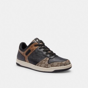Men Coach C201 In Signature Sneakers Black | PH_CH68234