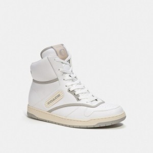 Men Coach C202 High Top Optic Sneakers White | PH_CH42775