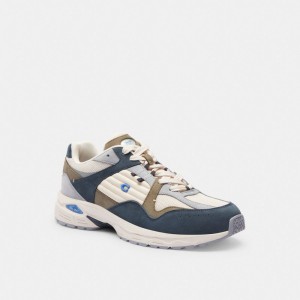 Men Coach C301 Denim Sneakers Dark Blue | PH_CH79105