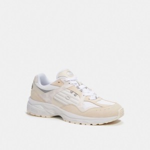 Men Coach C301 With Signature Canvas Chalk Sneakers White | PH_CH42251