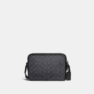 Men Coach Charter 24 In Signature Crossbody Bags Black | PH_CH20260
