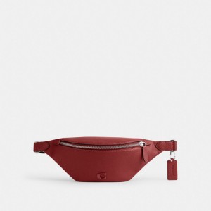 Men Coach Charter Belt 7 Polished Pebble Leather Belt Bags Red | PH_CH91744