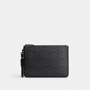 Men Coach Charter Pouch In Signature Crossbody Bags Grey | PH_CH24716