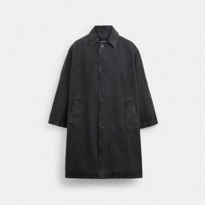 Men Coach Denim Balmaccan In Organic Cotton Jackets Black | PH_CH21853