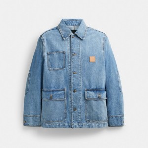 Men Coach Denim Chore Jackets Blue | PH_CH39490