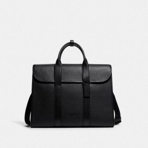 Men Coach Gotham Portfolio Copper Briefcase Black | PH_CH78791