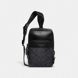 Men Coach Gotham Sling Pack 13 In Signature Backpacks Grey | PH_CH69898