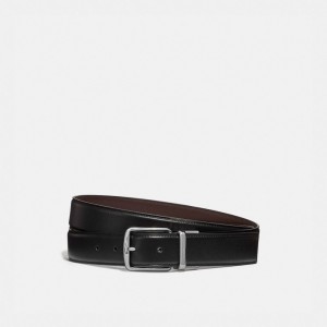 Men Coach Harness Buckle Cut To Size Reversible Belt 32 Mm Belts Black / Brown | PH_CH40041