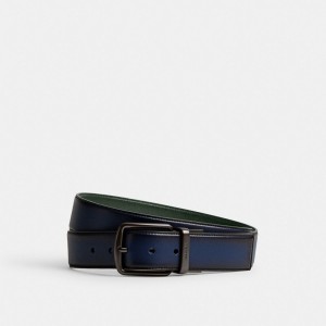 Men Coach Harness Buckle Cut To Size Reversible Belt 38 Mm Belts Deep Blue | PH_CH28300