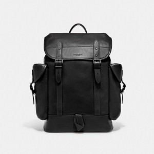 Men Coach Hitch Leather Backpacks Black | PH_CH63250