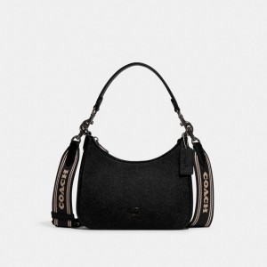 Men Coach Hobo With Signature Crossbody Bags Black | PH_CH35391