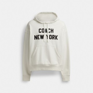 Men Coach Hoodie Cream Sweatshirts Cream | PH_CH68510