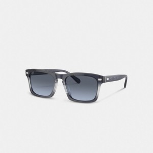 Men Coach Keyhole Square Gradient Sunglasses Blue | PH_CH31030
