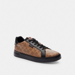 Men Coach Lowline Low Top In Signature Sneakers Brown / Black | PH_CH19731