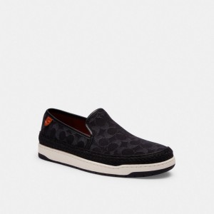 Men Coach Miles In Signature Denim Denim Espadrille Black | PH_CH91241