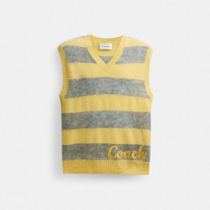 Men Coach North Sweaters Yellow | PH_CH99603