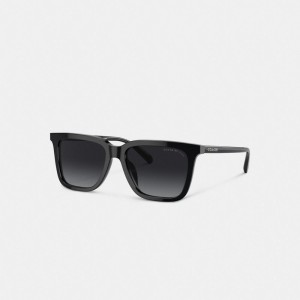Men Coach Retro Square Sunglasses Black | PH_CH81676