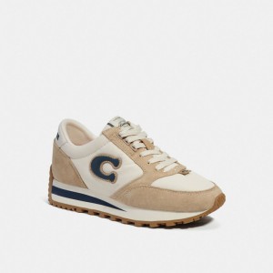 Men Coach Runner Chalk Sneakers Grey | PH_CH19518
