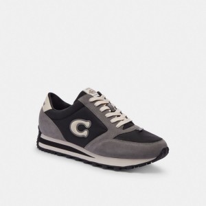 Men Coach Runner Sneakers Black / Grey | PH_CH45862