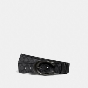 Men Coach Sculpted C Buckle Cut To Size Reversible Belt 40 Mm Belts Black / Grey | PH_CH61673