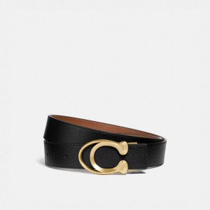 Men Coach Signature Buckle Belt 38 Mm Belts Black | PH_CH35371