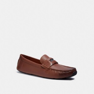 Men Coach Signature Coin Drivers Shoes Brown | PH_CH57763