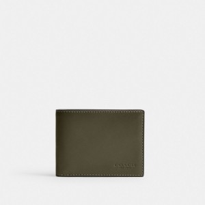 Men Coach Slim Billfold Wallet Billfolds Green | PH_CH85564