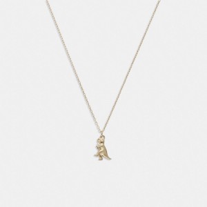 Women Coach 14 K Rexy Pendant Necklace Gold | PH_CH18623
