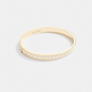 Women Coach 6 Mm Signature Enamel Bangle Bangles Gold | PH_CH45730
