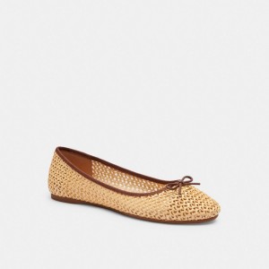 Women Coach Abigail Flat Natural Loafers Beige | PH_CH70042