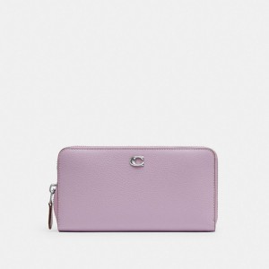 Women Coach Accordion Zip Large Wallets Silver / Purple | PH_CH72273