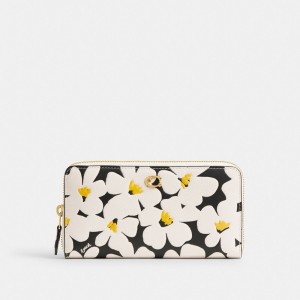 Women Coach Accordion Zip With Floral Print Brass Large Wallets Multicolor | PH_CH34577