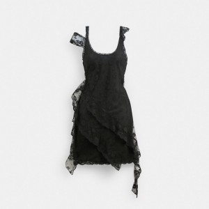 Women Coach All Over Lace Mini Dress Black | PH_CH53228