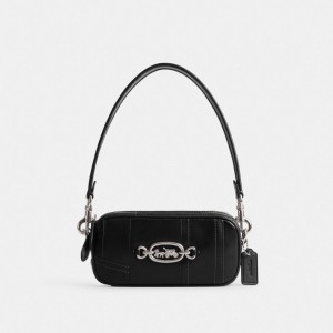 Women Coach Avery In Patchwork Shoulder Bags Silver / Black | PH_CH14606