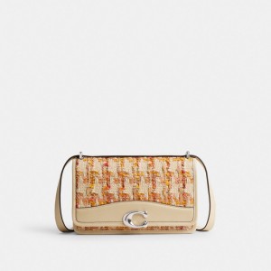 Women Coach Bandit In Tweed Shoulder Bags Silver | PH_CH77123