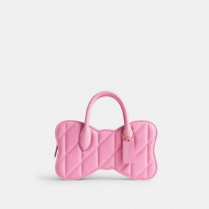 Women Coach Bow With Quilting B4 Crossbody Bags Pink | PH_CH82663