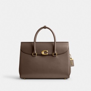 Women Coach Broome 36 Brass Handbag Dark Grey | PH_CH12729