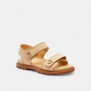 Women Coach Brynn Natural Sandals Beige | PH_CH71842