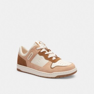Women Coach C201 Low Top Chalk Sneakers Pink / White | PH_CH13142