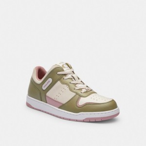 Women Coach C201 Low Top Moss Sneakers Light Rose | PH_CH65290