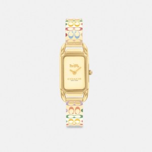 Women Coach Cadie 17.5 Mm X 28.5 Mm Rainbow Watches Gold | PH_CH18670