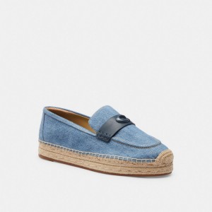 Women Coach Camilla Indigo Denim Espadrille Indigo Blue | PH_CH88997