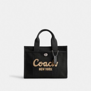 Women Coach Cargo 26 Tote Bag Black | PH_CH81797