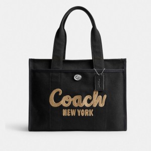 Women Coach Cargo 42 Tote Bag Black | PH_CH52185