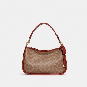 Women Coach Cary In Signature Crossbody Bags Brown / Red | PH_CH81999