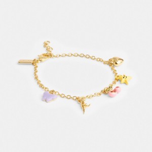 Women Coach Cherry And Heart Charm Bracelets Gold | PH_CH20423